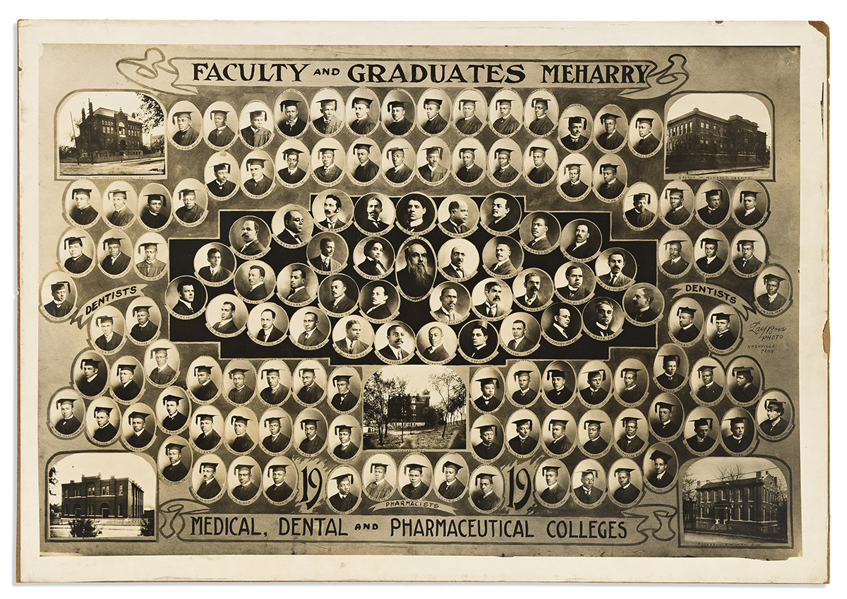 (MEDICINE.) Meharry College class photographs, diploma, and state license of a Pittsburgh dentist.